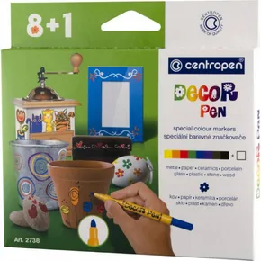 Popisovače Decorpen Centropen 2738, sada 8 ks